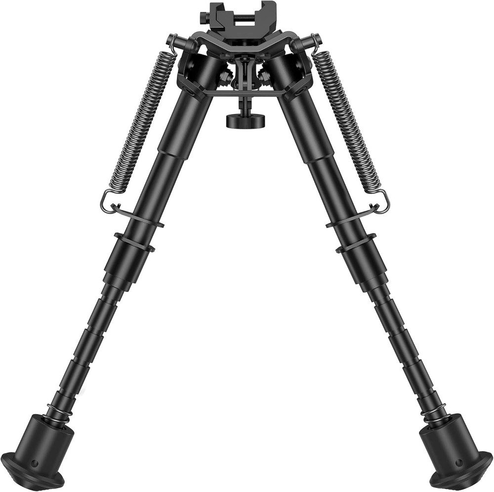 Compact 6-9 Inch Adjustable Bipod with Rubberized Grip for Enhanced Stability