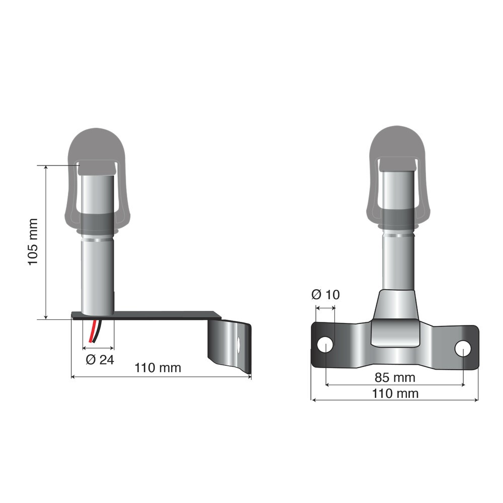 Fix-7, Bolt with DIN Connector for Signal Light, Pipe Connection