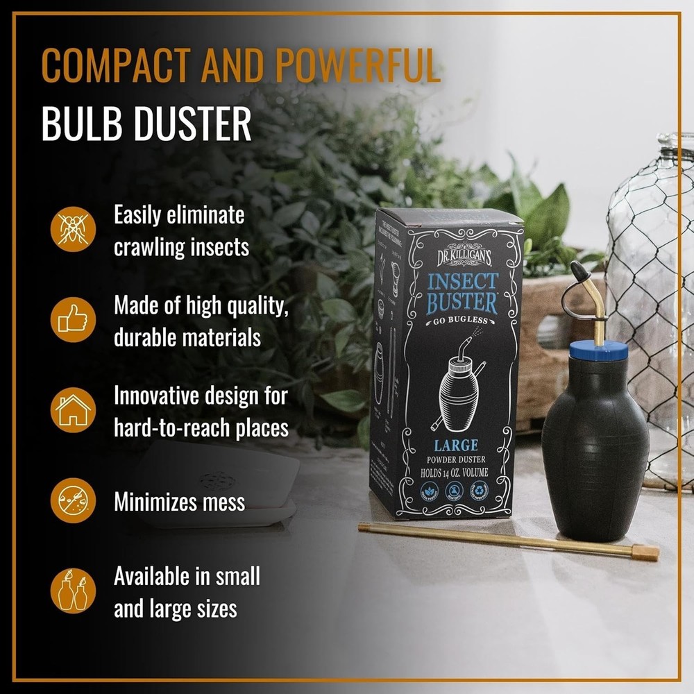Natural Pest Control Solution - The Insect Buster 14oz Handheld Duster & Sprayer