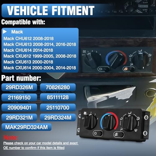 Air Conditioning Control Module Panel, AC Heater Climate Control Module