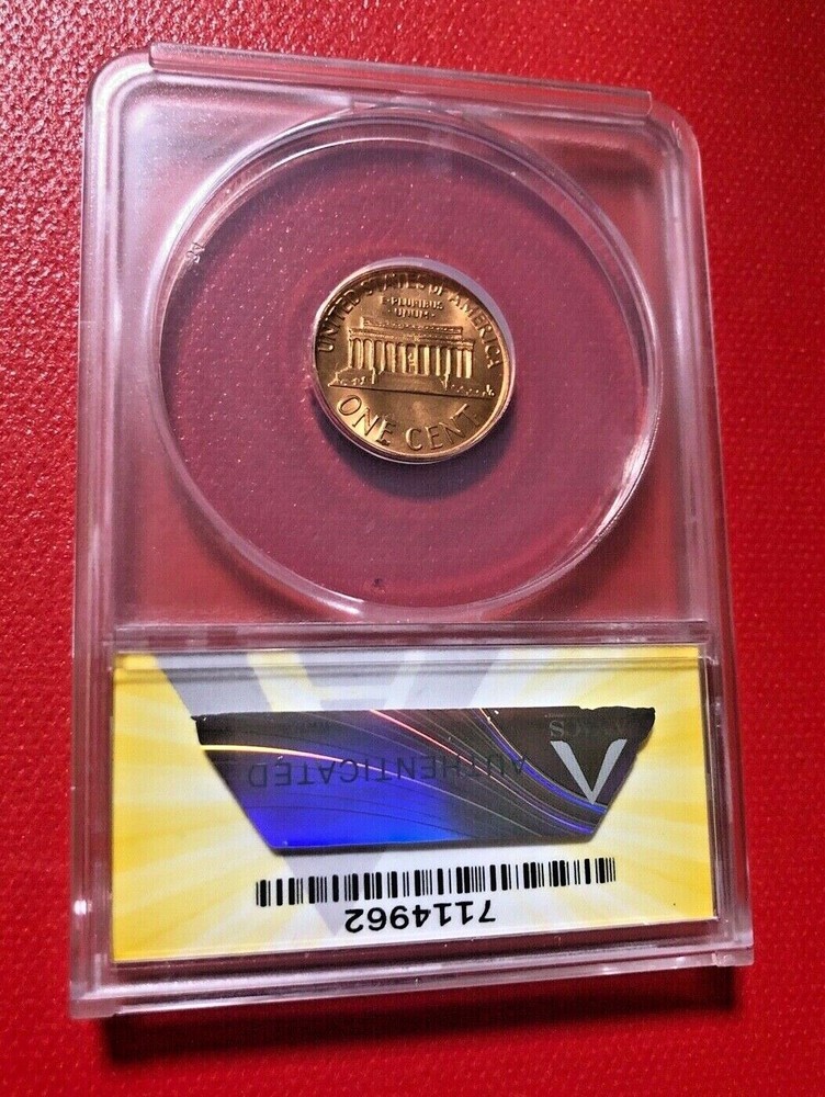 1973 US ONE CENT RED ANACS MS 66 RED