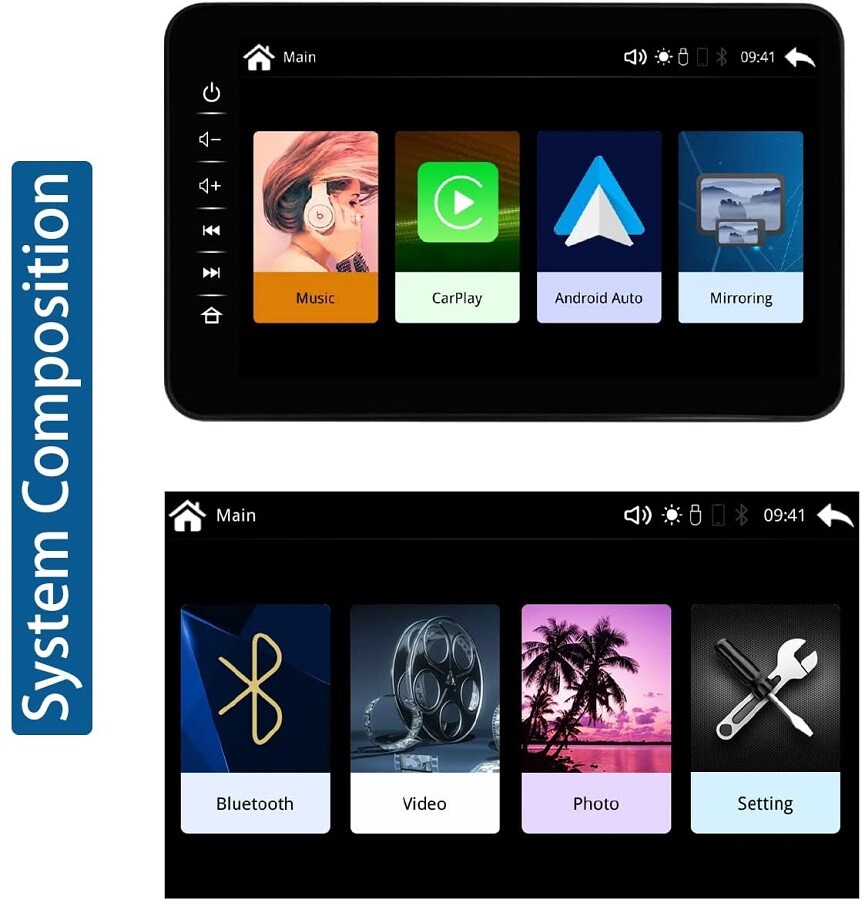 KKODEA Wireless Carplay Connection to Mobile Internet 7" Touchscreen, Linux