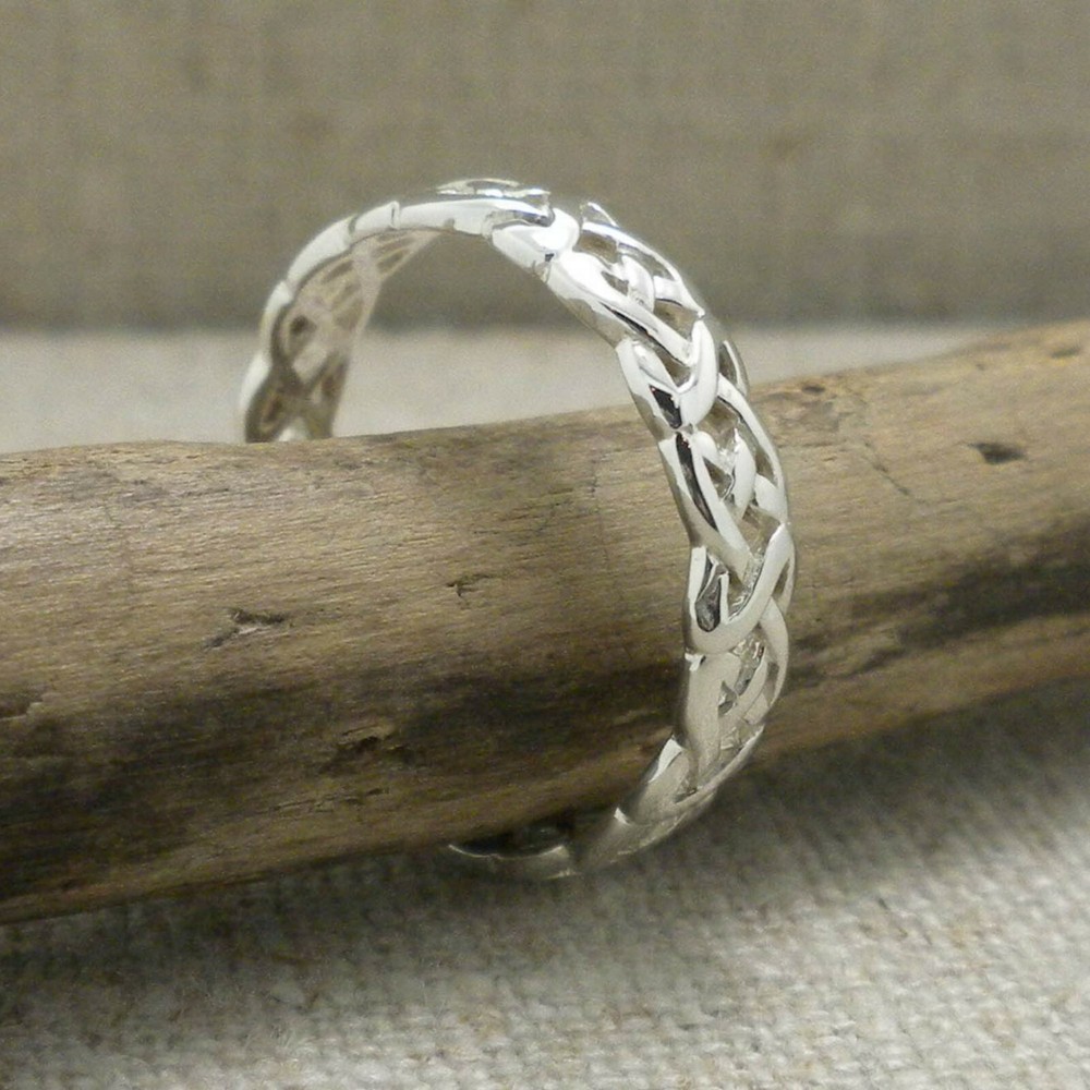 3 mm Sterling Silver Celtic Wedding Ring KEITH JACK various sizes Gift Boxed
