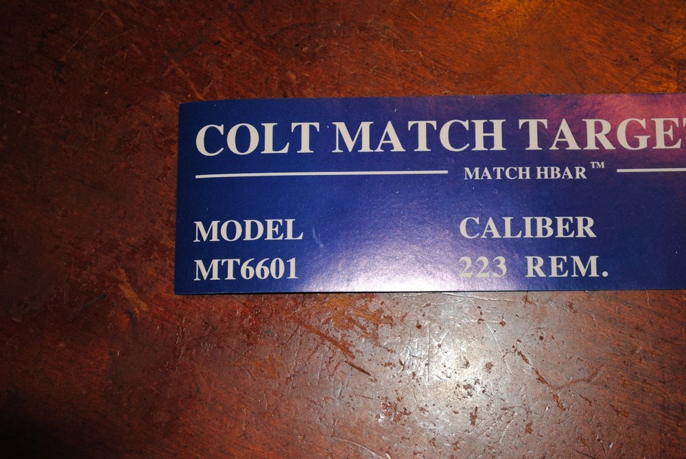 Colt MATCH TARGET RIFLE MT6601 END LABEL