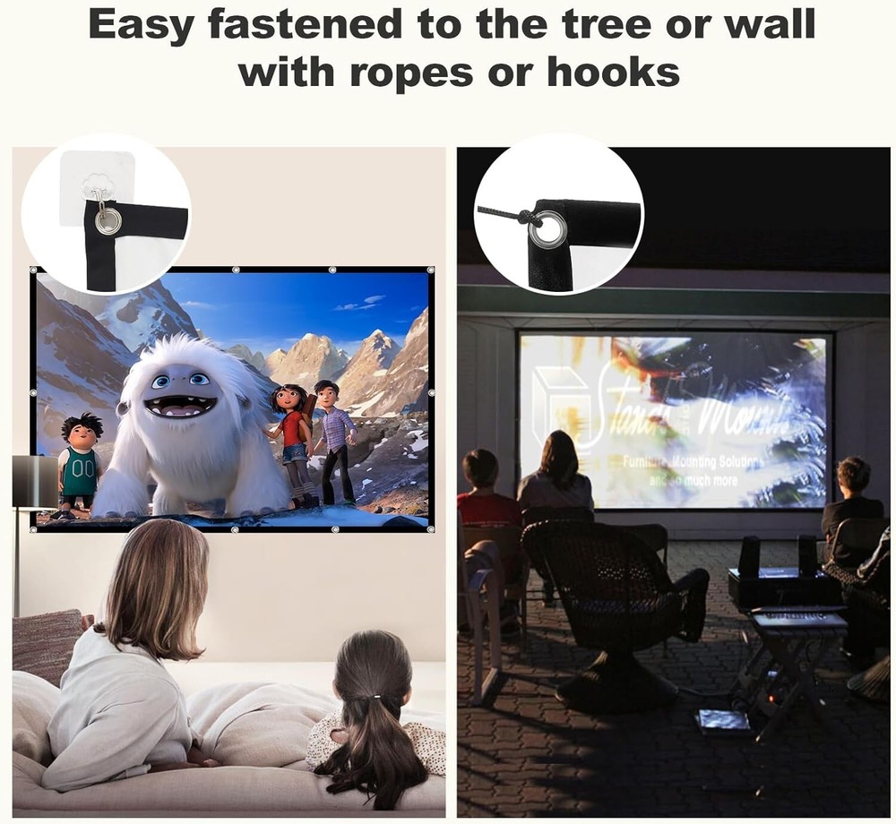 Versatile 84" 4K Double-Sided Projection Screen - Easy Install for Any Setting