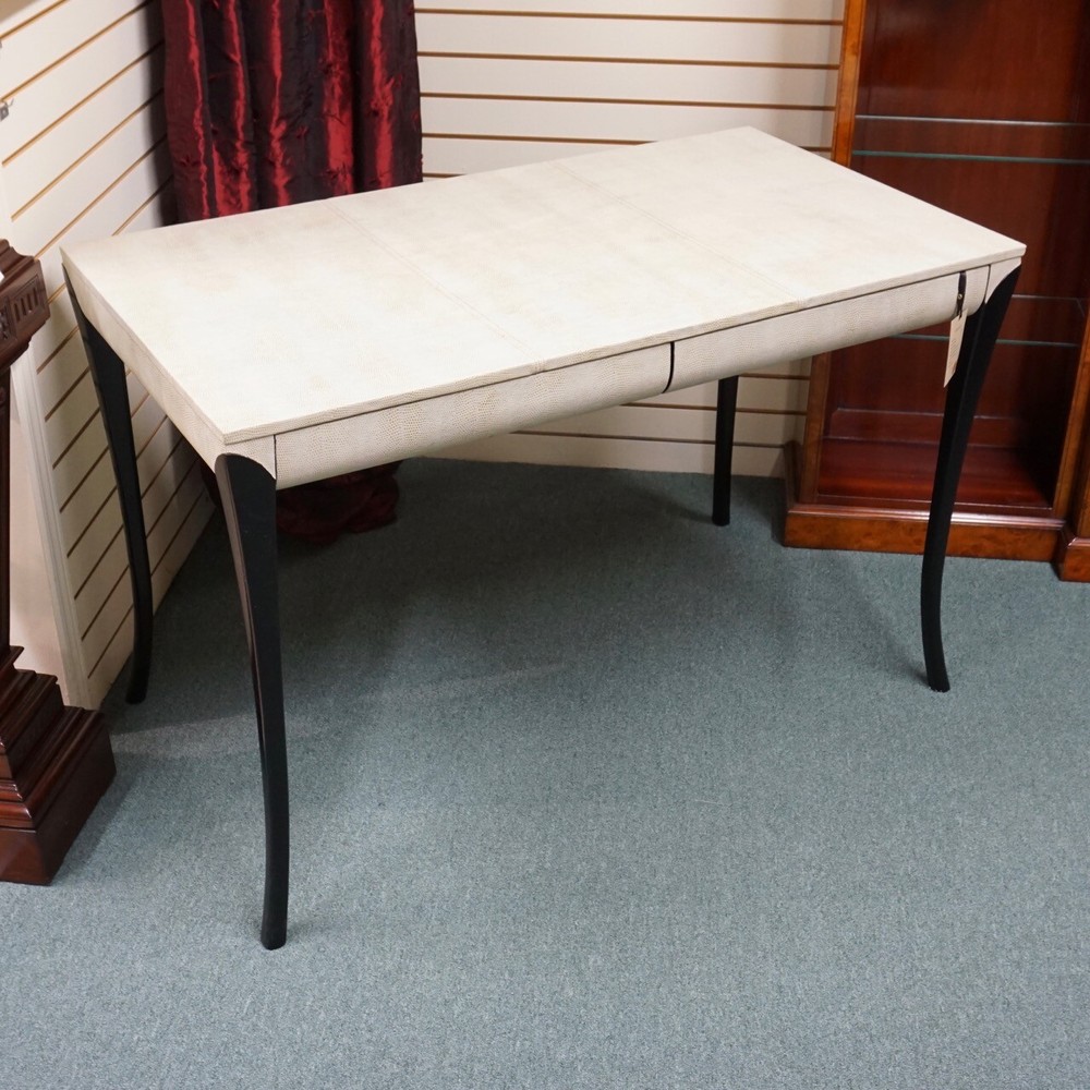 Mahogany and Leather Writing Desk Black and White