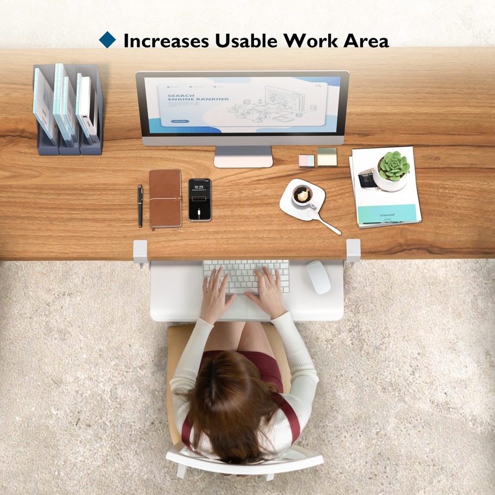 BONTEC Keyboard Tray Under Desk Pull Out Keyboard & Mouse Tray with C-clamp 2...