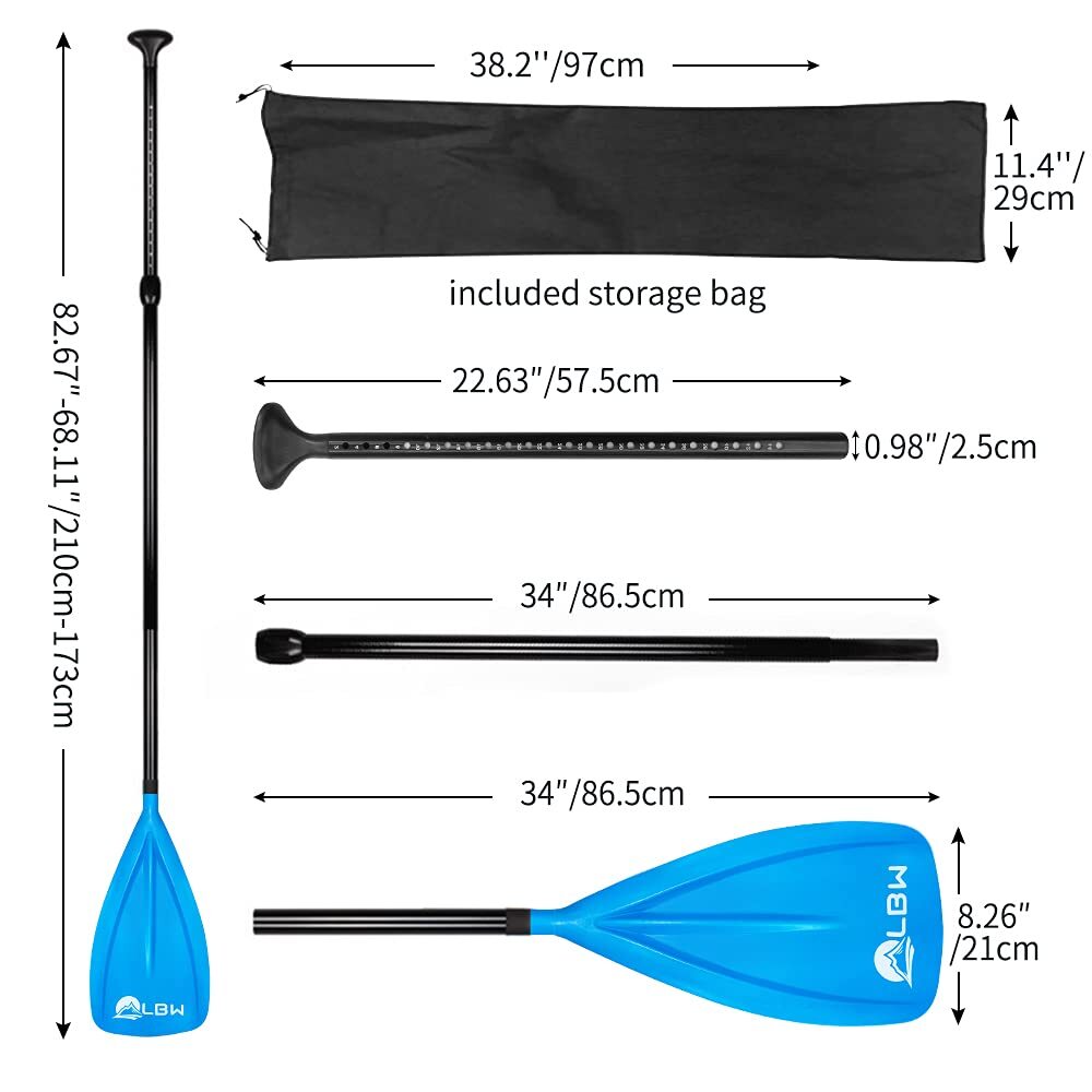 Paddle Board Paddle Adjustable 3-Pieces SUP Paddle Aluminium Alloy Floating P...