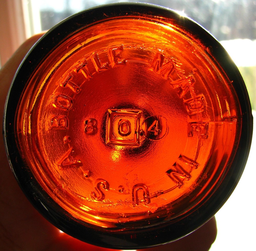 1924 LYSOL Bottle, 8 oz., Stopper Top, Amber (Brown)