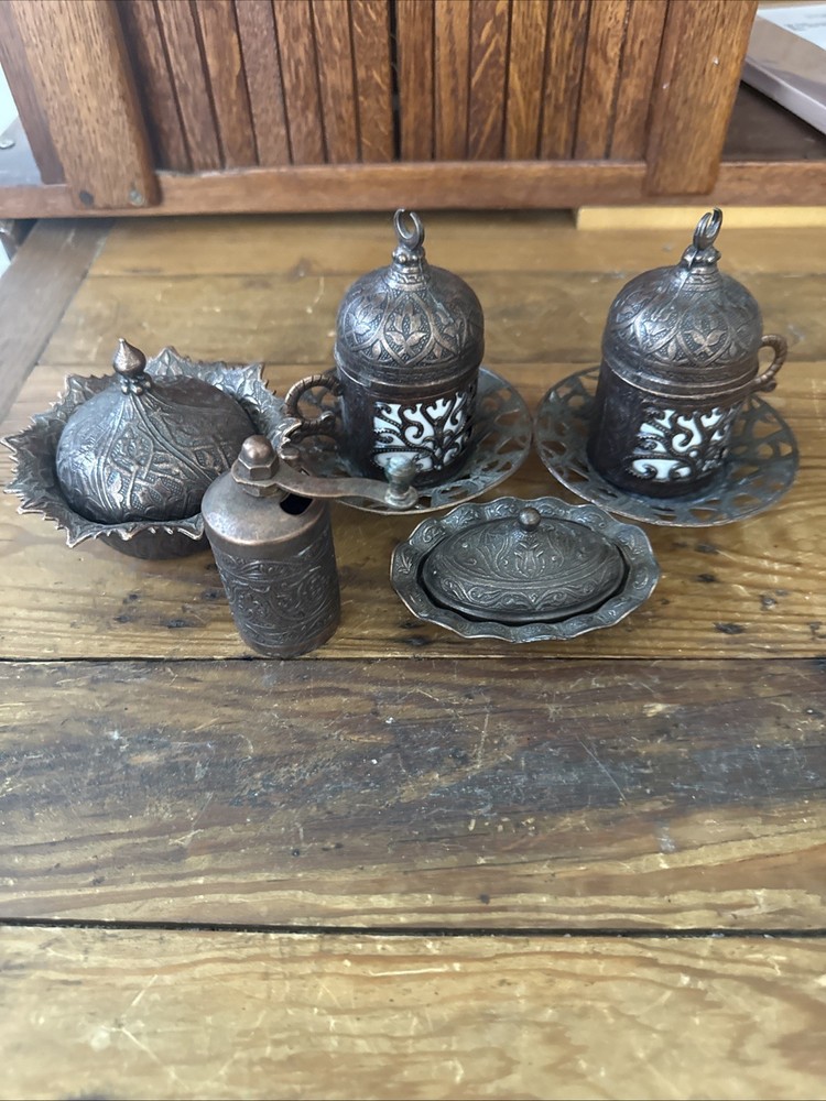 Vintage Turkish Tea Set Copper (incomplete)