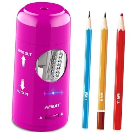 Electric Pencil Sharpener, Rechargeable Fully Automatic Pencil Purple