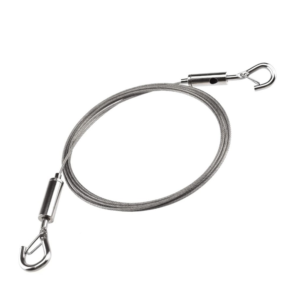 SDTC Tech 2-Pack Stainless Steel Wire Rope with Adjustable Hooks 6.5ft Silver