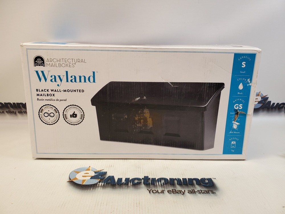 Architectural Mailboxes Wayland Black, Small, Steel, Wall Mount Mailbox
