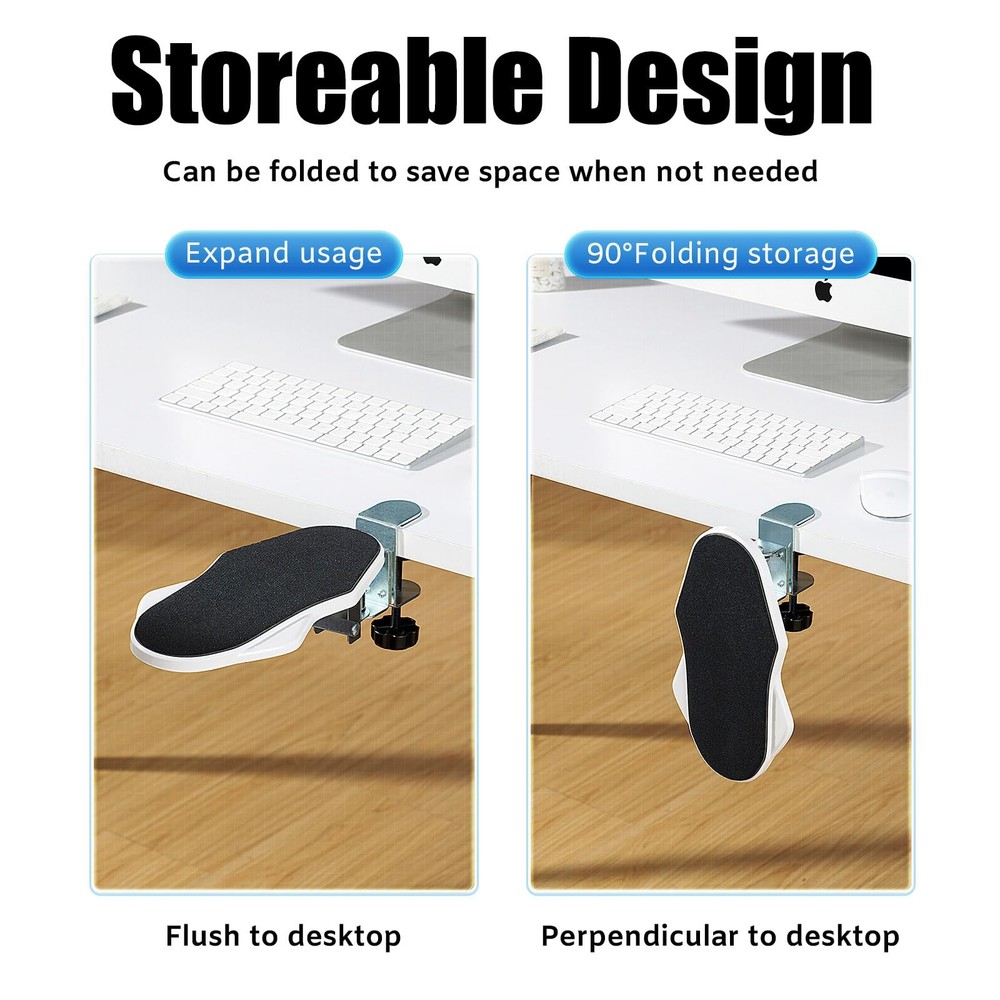 Computer Arm Rest Desk 180 Adjustable Rotating Extender Tray 90 Foldable Elbow