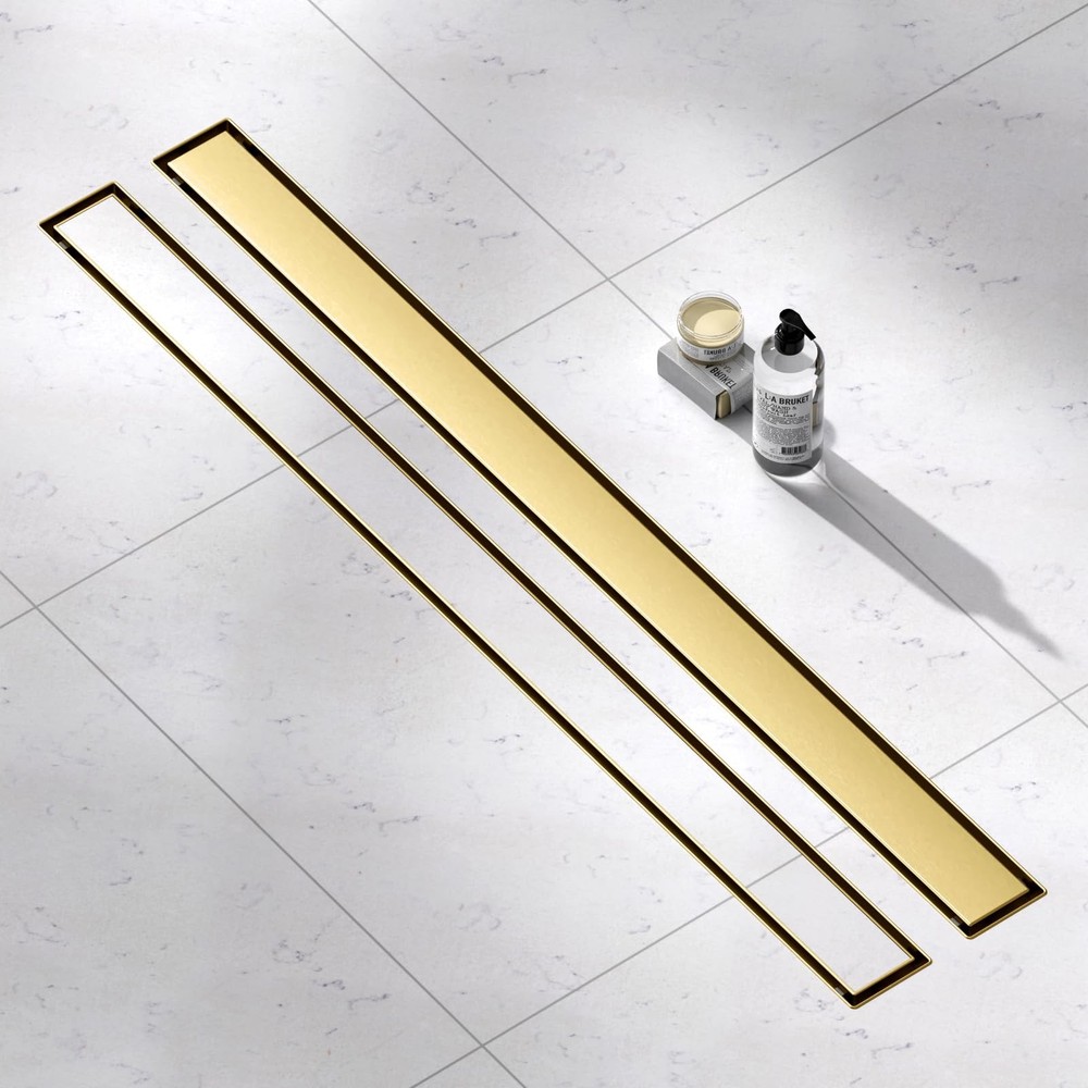 Linear Shower Drain, 36 Inch Linear Drain with Tile Insert Grate 304 Stainles...
