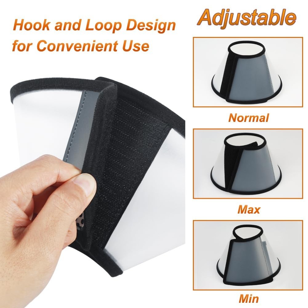 Vivifying Cat Cone, Adjustable Recovery Pet Three Sizes M, Black