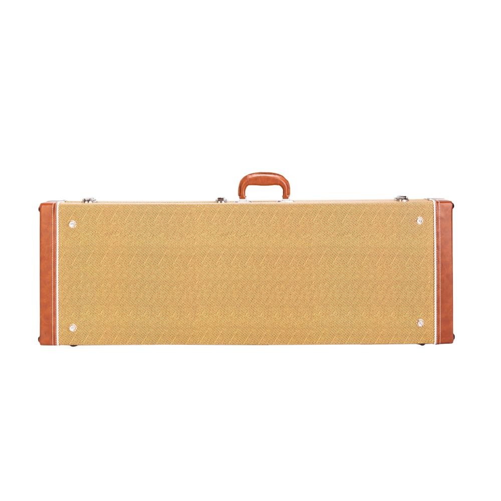Glarry High Grade Electric Guitar Square Hard Case Flat Surface Hardware Yellow
