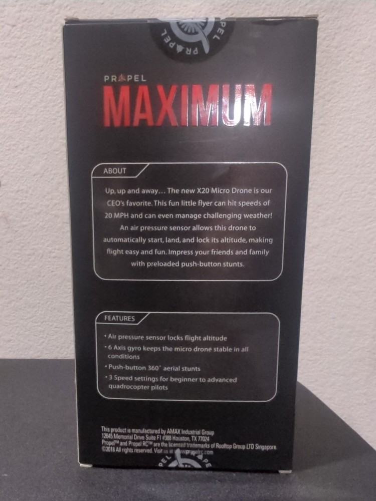 Propel Maximum X20 Micro Drone Wireless Quadrocopter - NIB