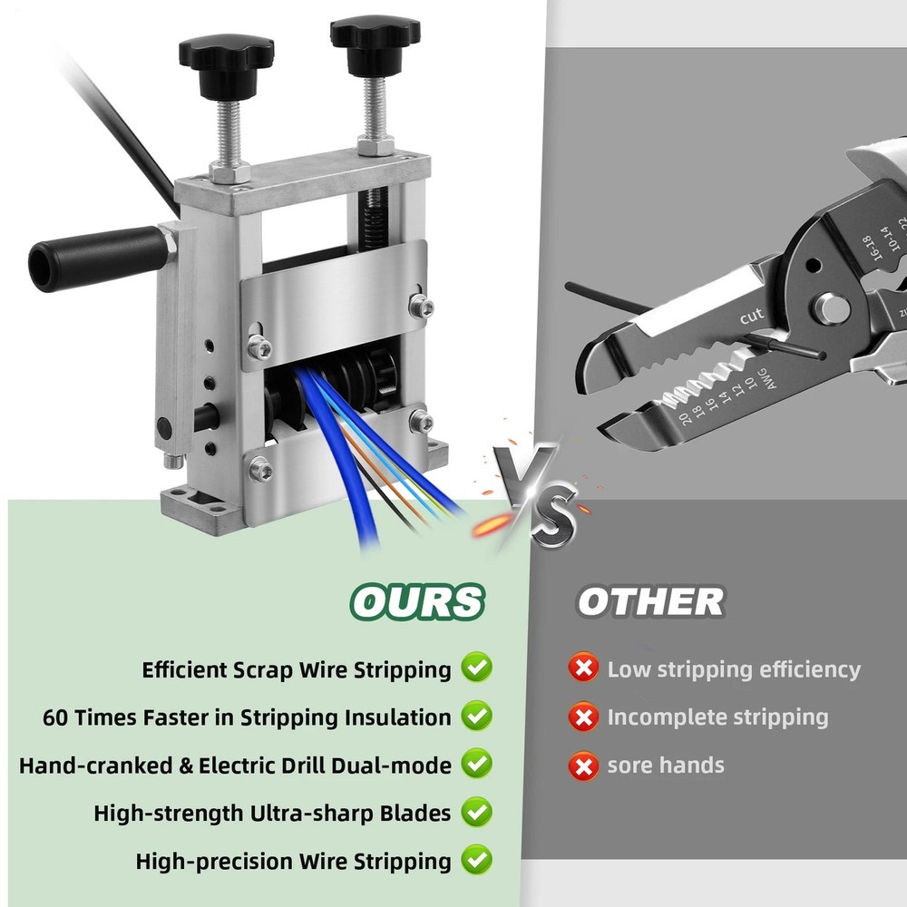 Manual & Electric Wire Stripping Machine Cable Stripper Scrap Copper RecyclingiT
