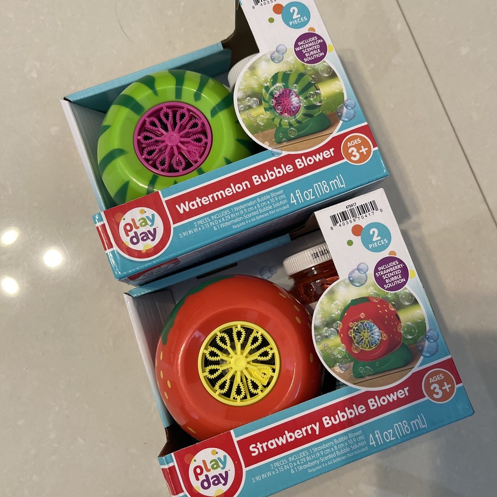 2 Pack play day bubbles Blower Strawberry & Watermelon