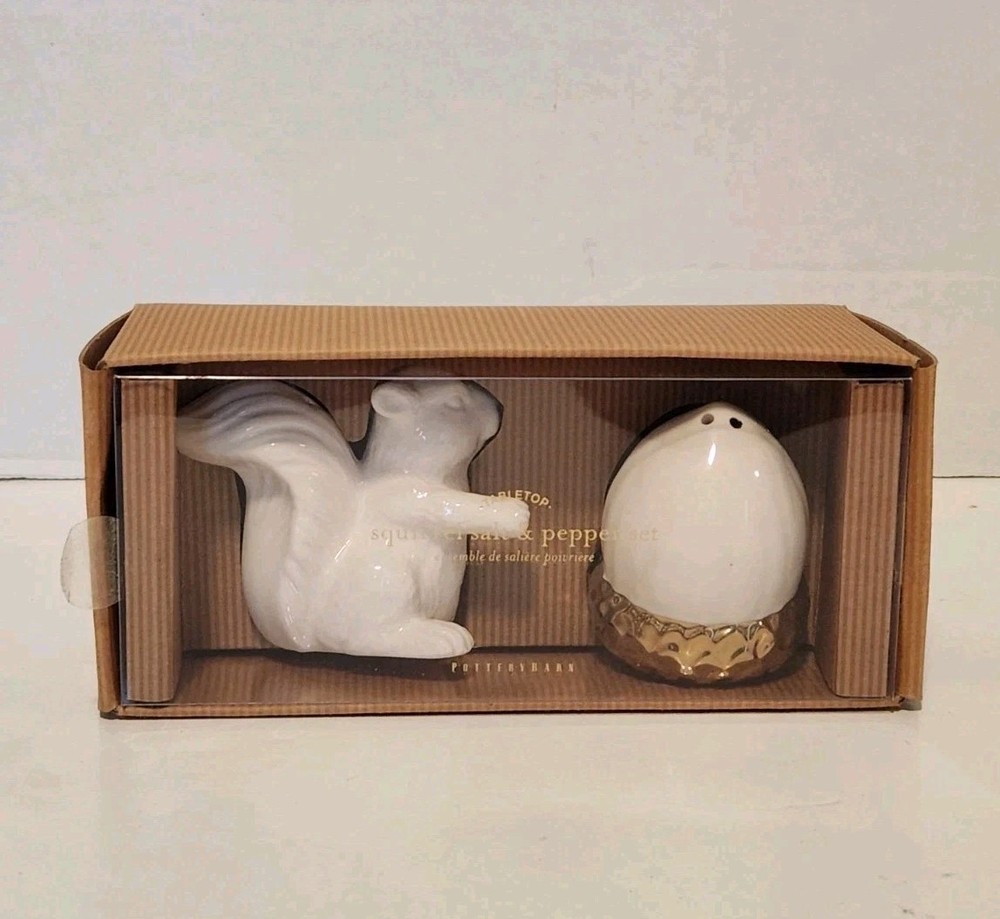 Pottery Barn Squirrel And Nut Salt & Pepper Shakers