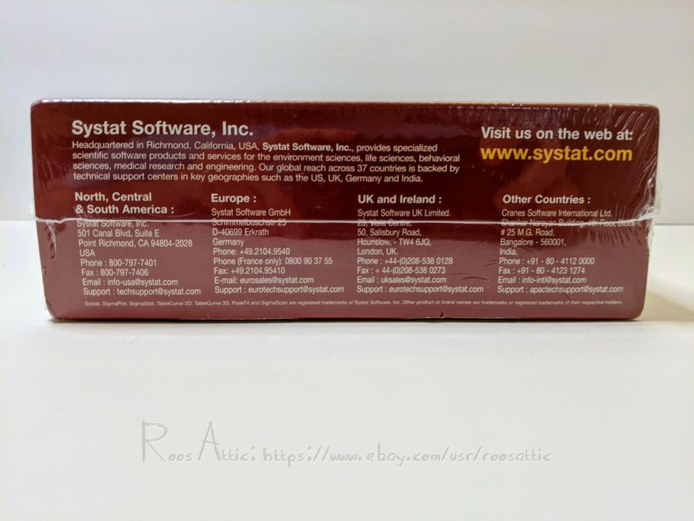 SYSTAT SigmaStat 3.5 Advisory Statistics for Scientist: Windows XP 2000 NT (NEW)