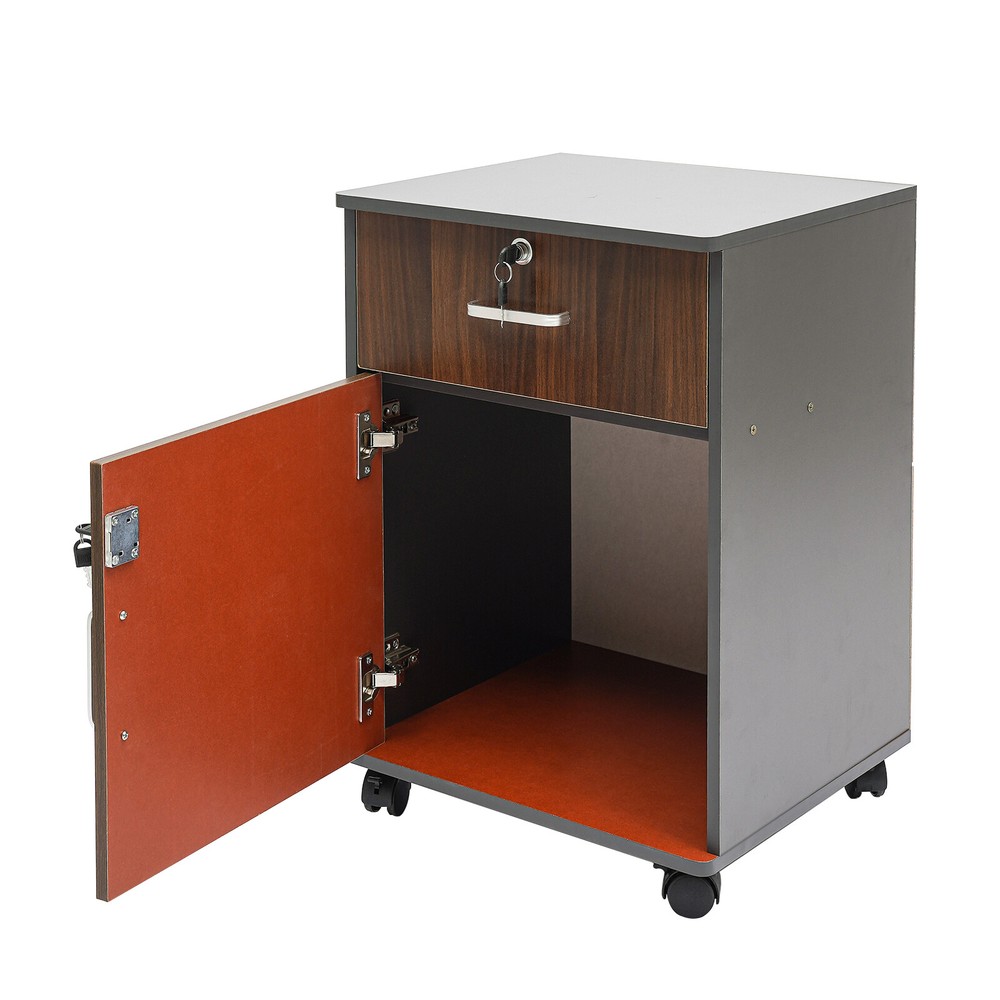 Filing Cabinet 1-Drawer Organizer Vertical File Cabinet Office Storage with Lock
