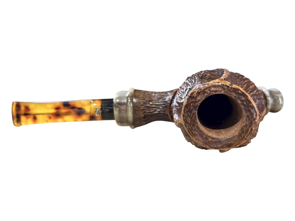 Luigi Viprati Naïf Pipe, Apple Freehand Rustic With Index Rest Insert