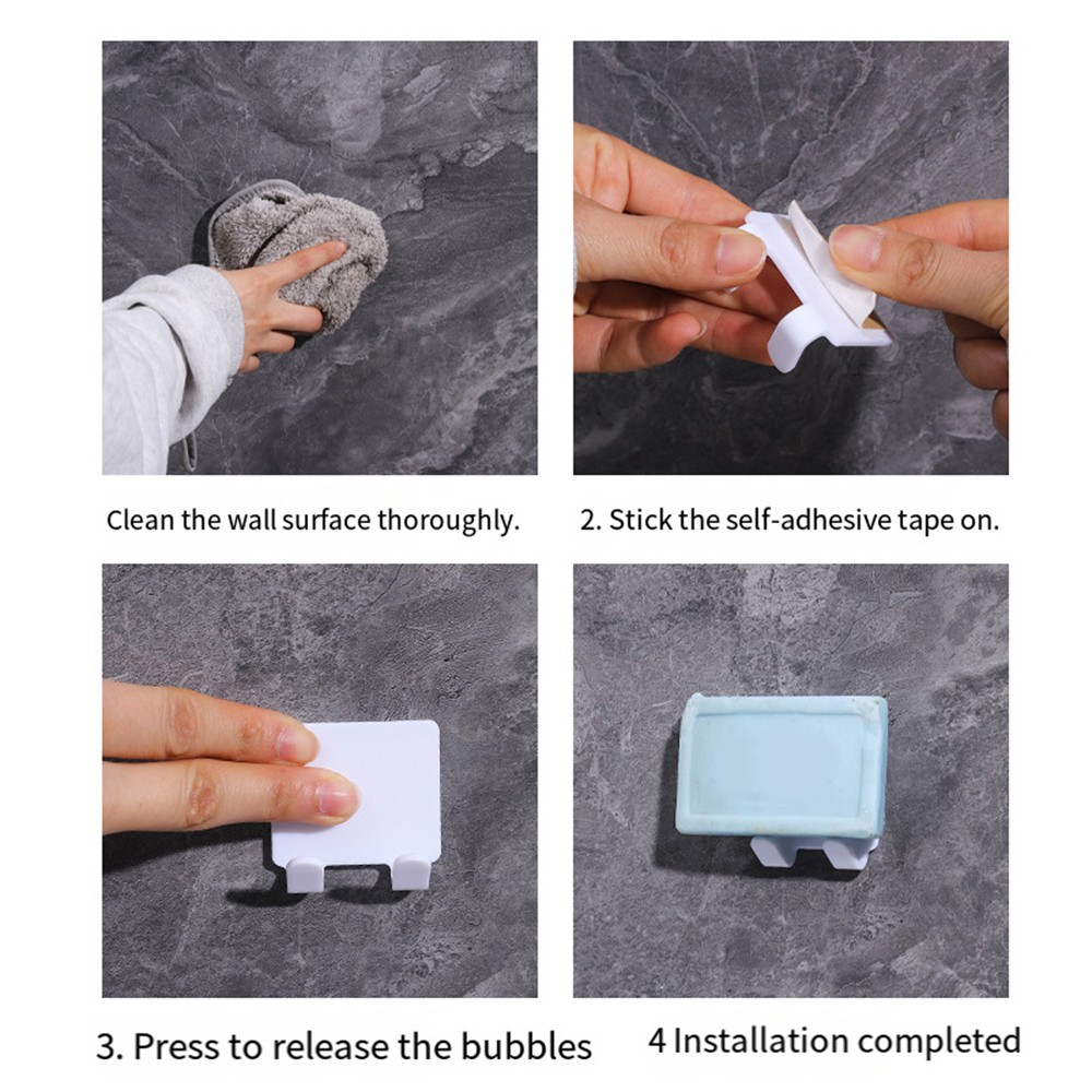 4 Pack White ABS Plastic Razor Holder Wall Mount Bathroom Organizer Modern