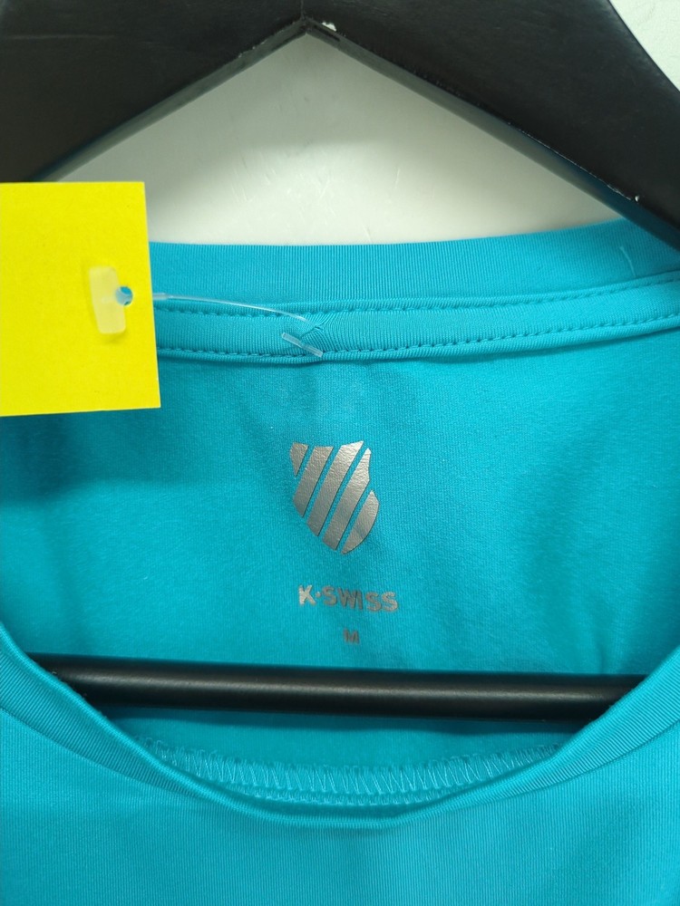K-Swiss Men's T-Shirt M Blue Polyester with Elastane Round Neck Basic