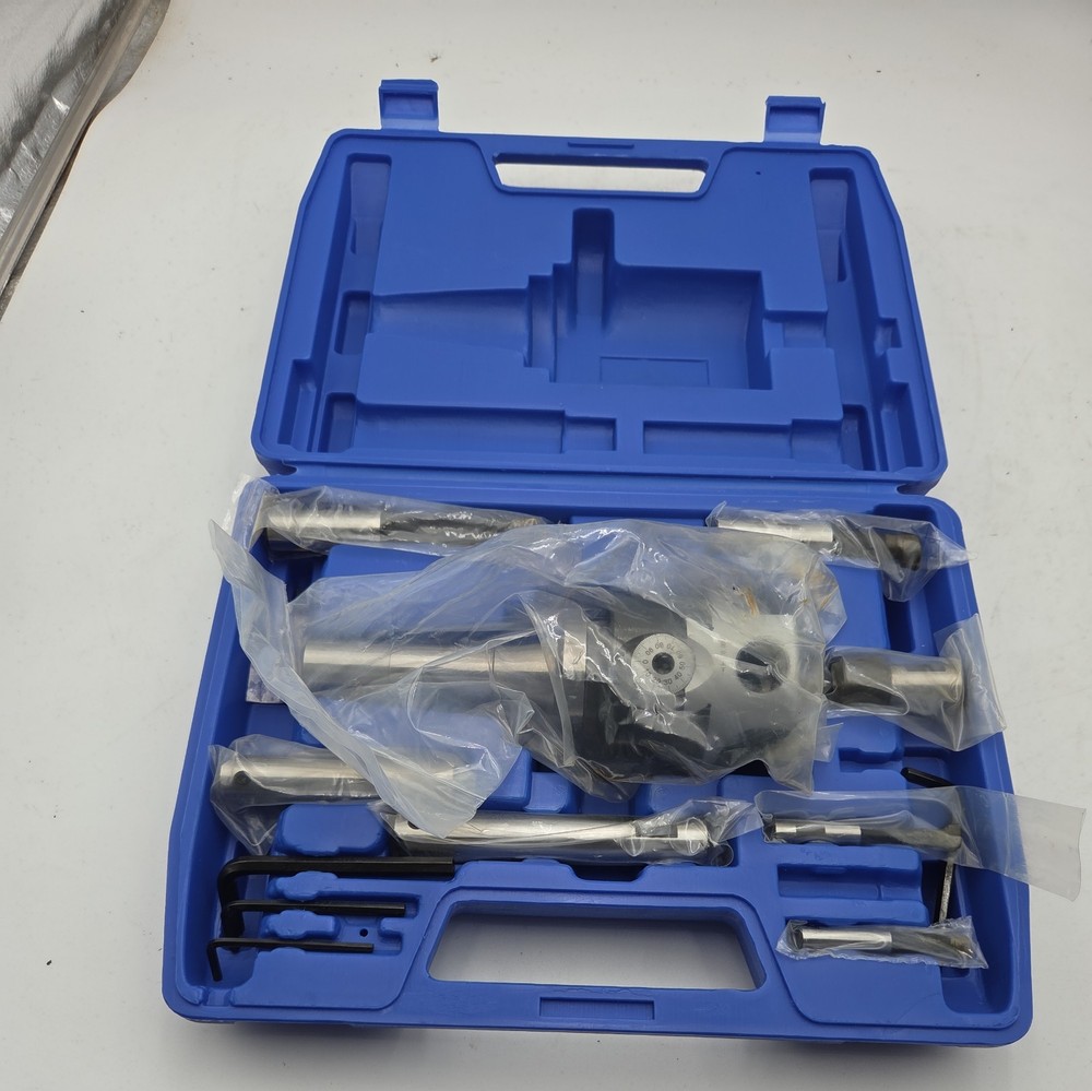 9 Piece Accupro 2" Boring Head Set with R8 Shank, C6 Carbide Boring Bar