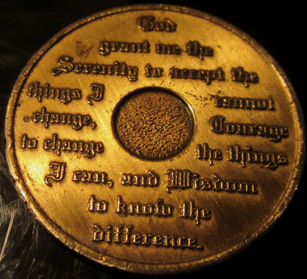 Alcoholics Anonymous AA 15 Year Bronze Medallion Coin Chip Token Sober