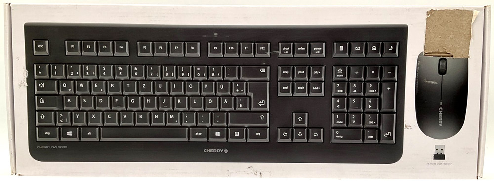 Cherry DW 3000 Wireless Keyboard & Mouse Bundle 104-Key 1200dpi JD-0710EU-2