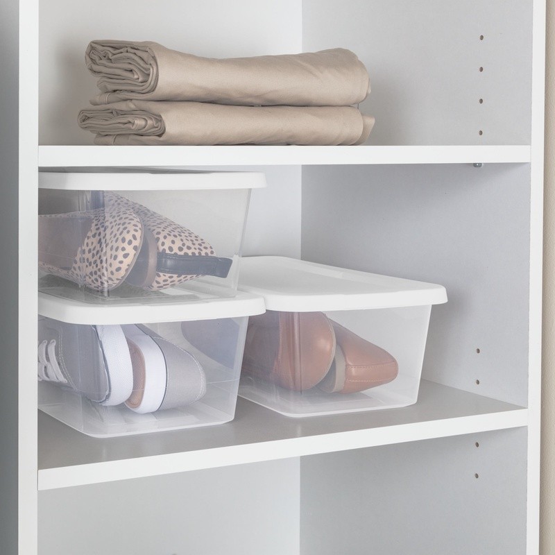 Clear Storage Bins 6 Quart Plastic Stackable Organizer Container Pack of 36 New