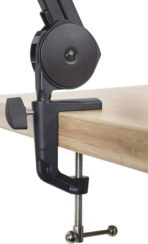 Gator Frameworks Deluxe Desk-Mounted Broadcast Microphone Boom Stand for Podcast