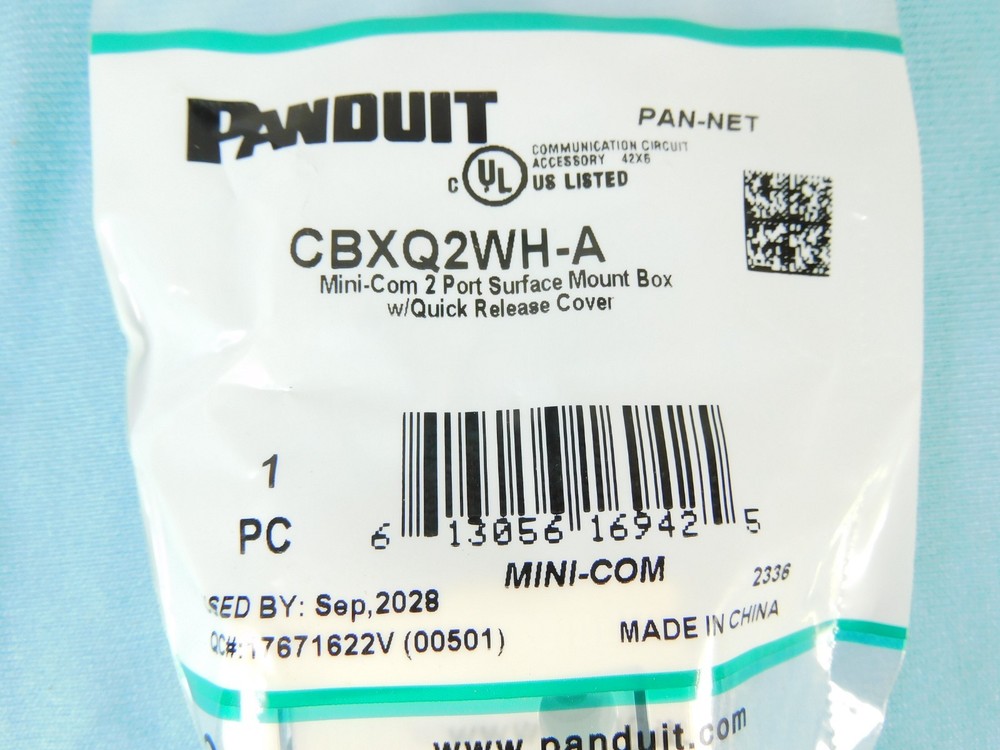 Panduit CBXQ2WH-A Mini-Com Surface Mount Box 2-Port White - (10-PACK)