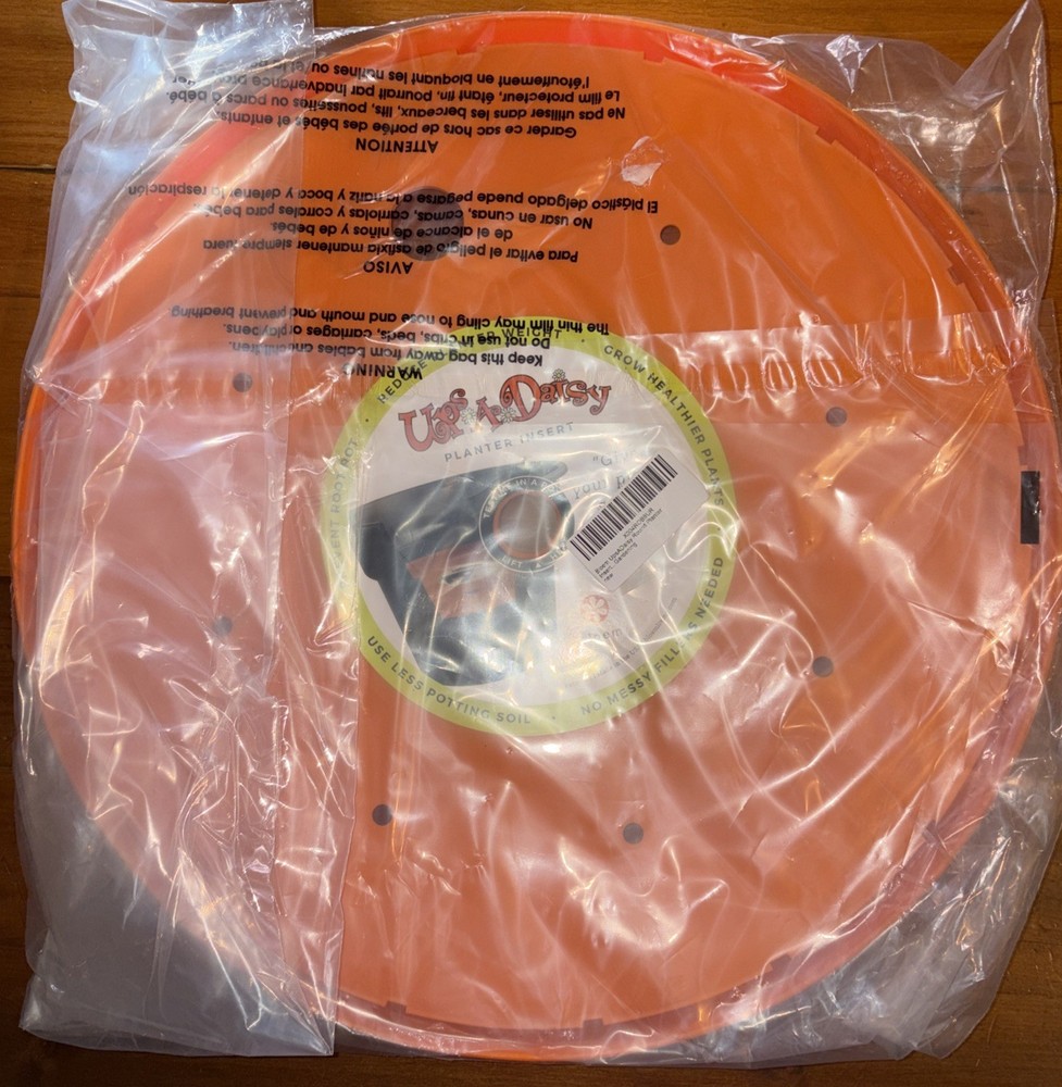 Bloem Ups-A-Daisy Round Planter Lift Insert: 15”- Orange-(L#54)