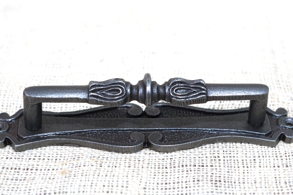 2 Handles Cabinet Pulls Door Handle Natural Iron Large Hardware Vintage Silver
