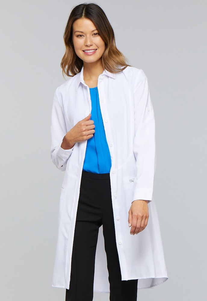 White Cherokee Scrubs Infinity 40"  Lab Coat 1401A WTPS Antimicrobial