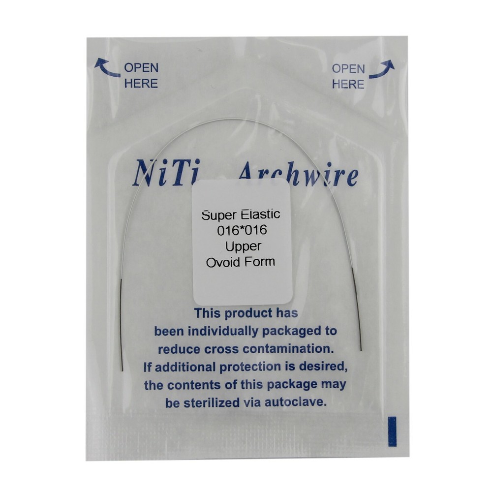 Dental Orthodontic Niti Arch Wire White Super Elastic Round Rectangular Ovoid