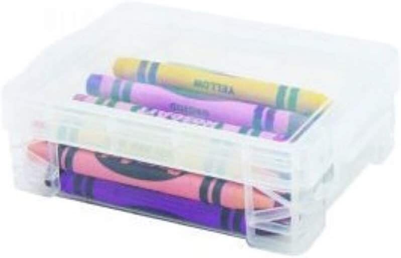 Advantus Super Stacker Crayon Box, Durable Clear Plastic (AVT40311) (4 Pack)