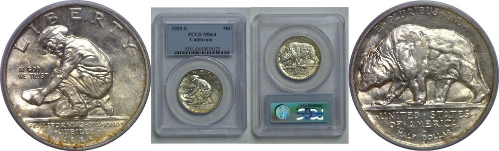 1925-S California Commemorative Half Dollar   PCGS MS-64