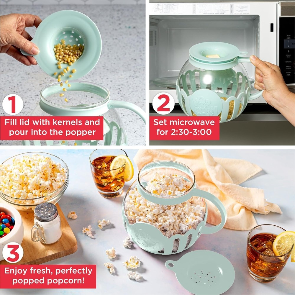 Ecolution 3-Quart BPA-Free Micro-Pop Popcorn Maker - Dishwasher Safe & Durable