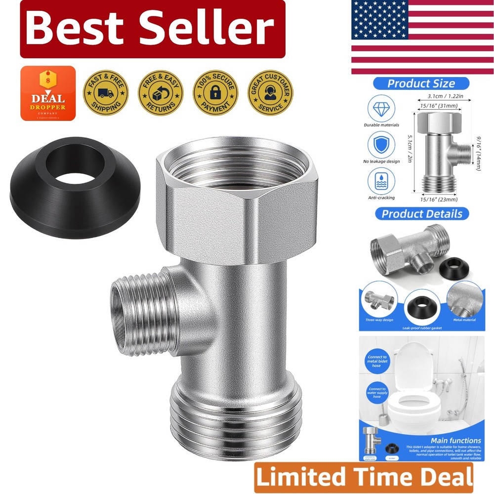 Compact 3-Way Bidet T Adapter - Copper Construction & Reliable Performance