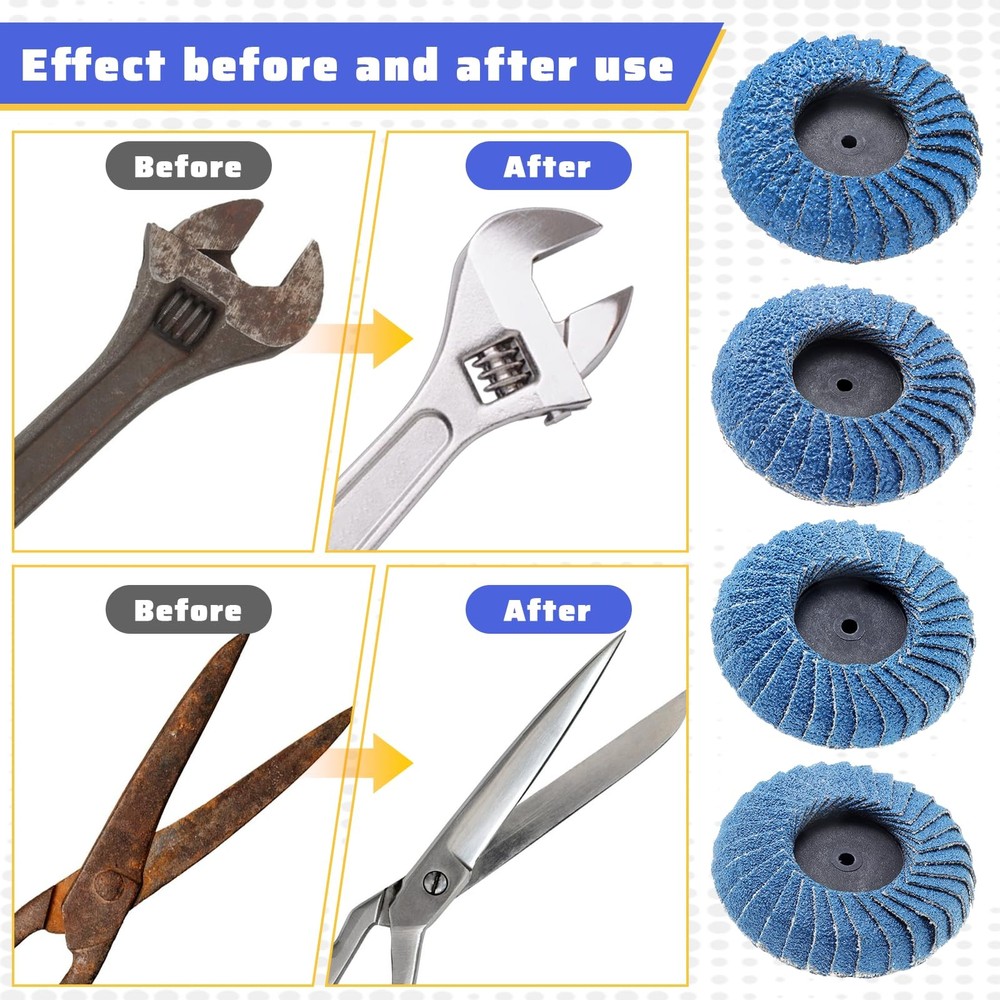 15PCS Die Grinder Sanding Disc 2 Inch Roll Lock Quickly Change Blue