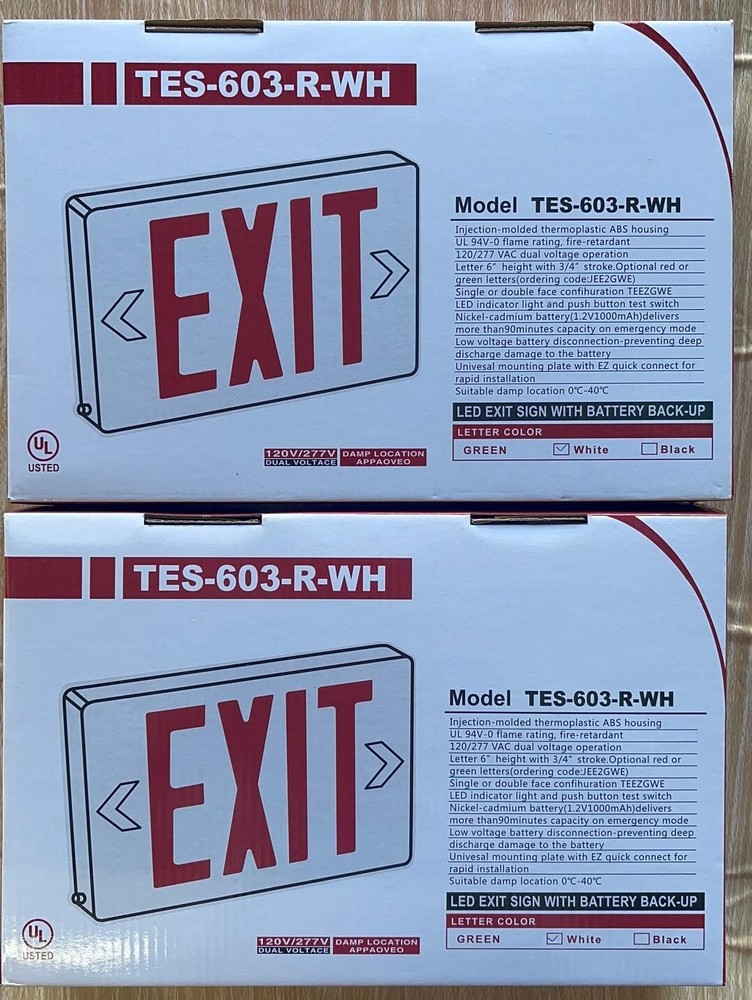 2-Pack Red Exit Sign light SINGLE OR DOUBLE FACE UL Certified