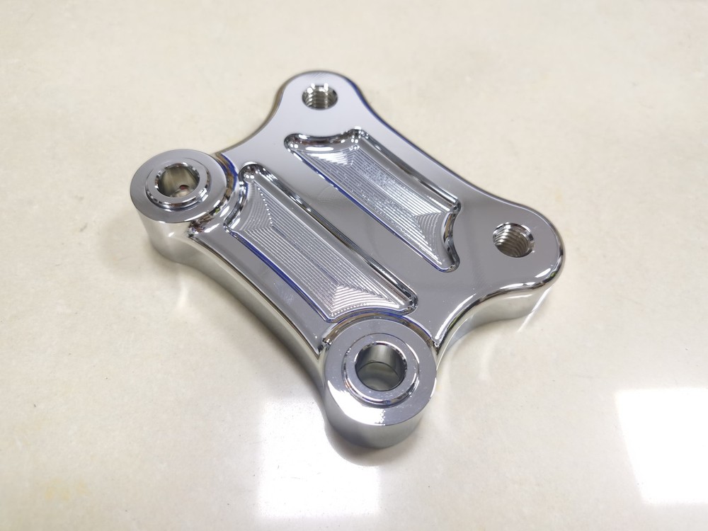 CNC Chrome Handlebar Riser Pull Back Plate For Harley Electra Glide FLHTK FLHX