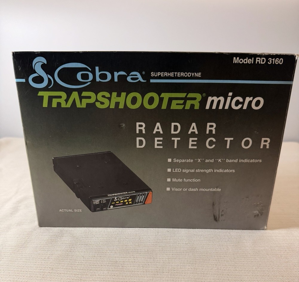 Cobra Trapshooter Micro RD3160 Radar Detector New Open Box Complete