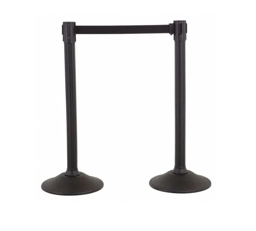 Sentry Crowd Control Stanchion Black Belt 77”