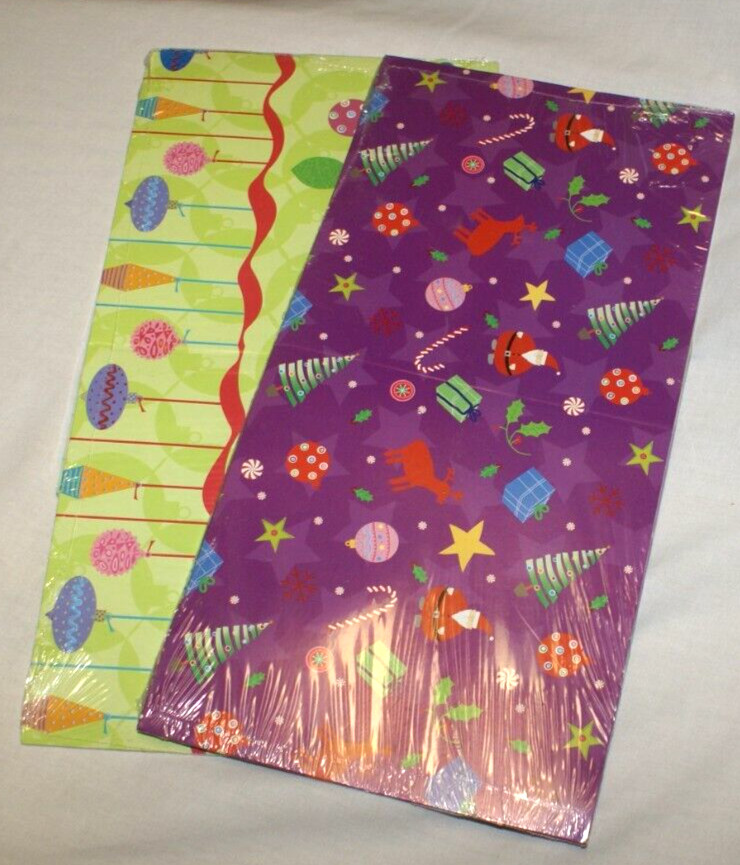 2 ct Christmas Assorted Decorated Gift Boxes 7" Square Cubes New - Sealed